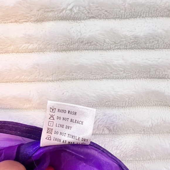 # A014 NANCY Purple Organza Top with Pearl Embellishment NWT M - Picture 9 of 10